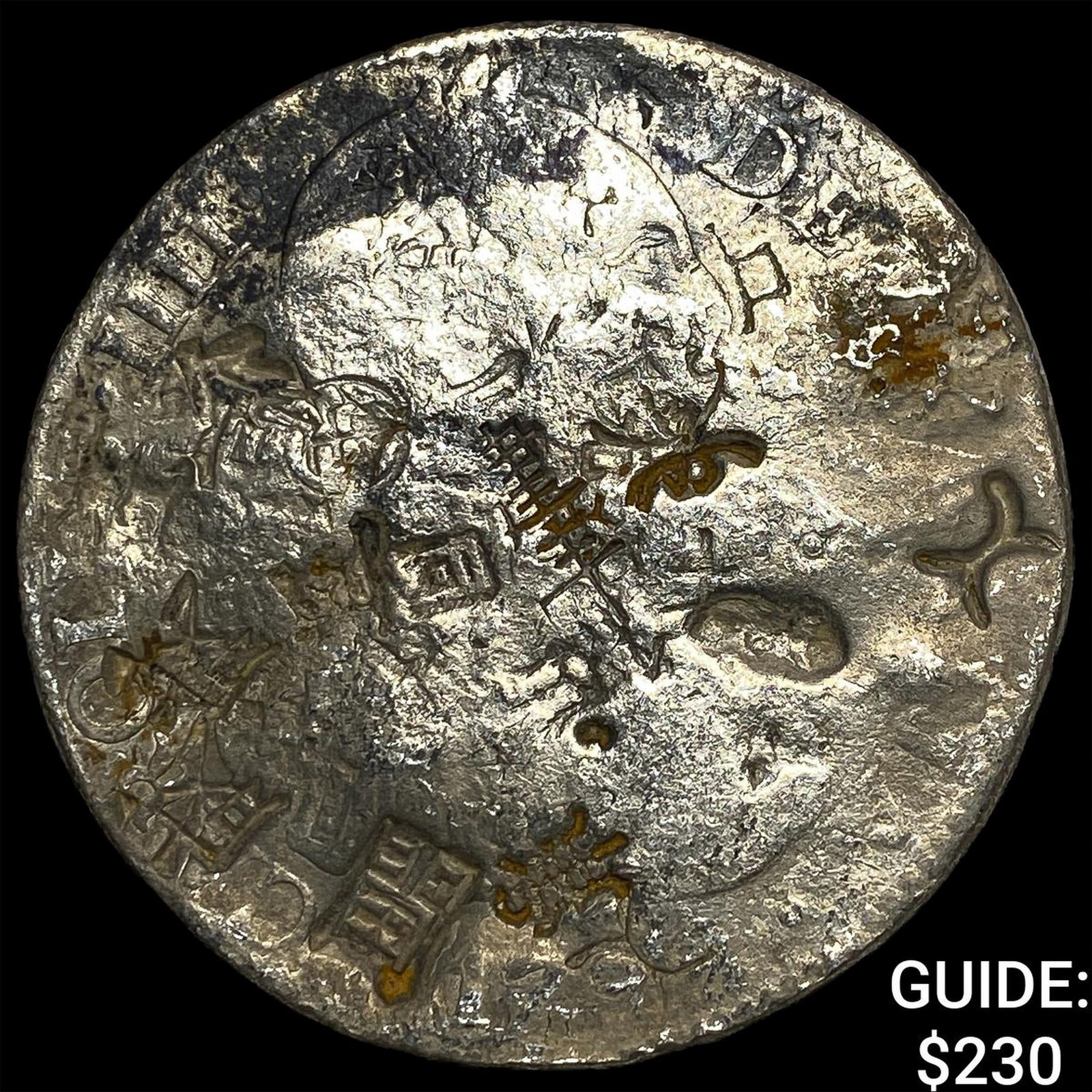 1792 Mexico Silver 8 Reales Chopmarked NEARLY UNCIRCULATED: 1792 Mexico Silver 8 Reales Chopmarked NEARLY UNCIRCULATED