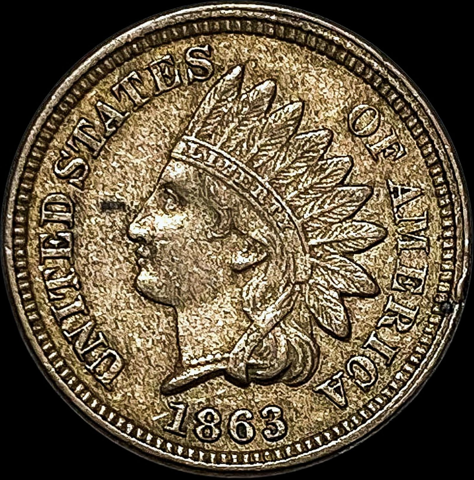 1863 Indian Head Cent CLOSELY UNCIRCULATED: 1863 Indian Head Cent CLOSELY UNCIRCULATED