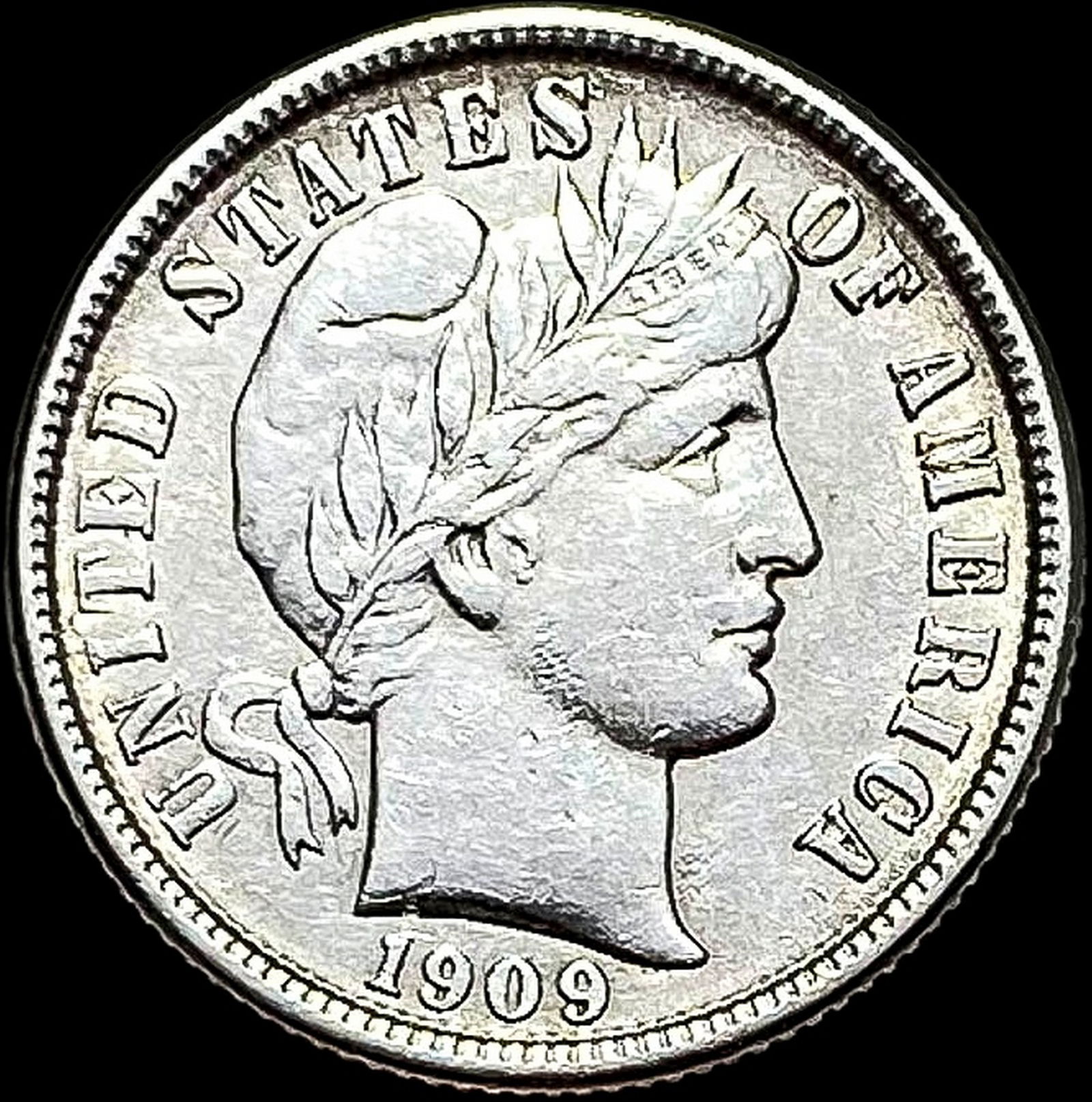 1909-O Silver Barber Dime CLOSELY UNCIRCULATED: 1909-O Silver Barber Dime CLOSELY UNCIRCULATED