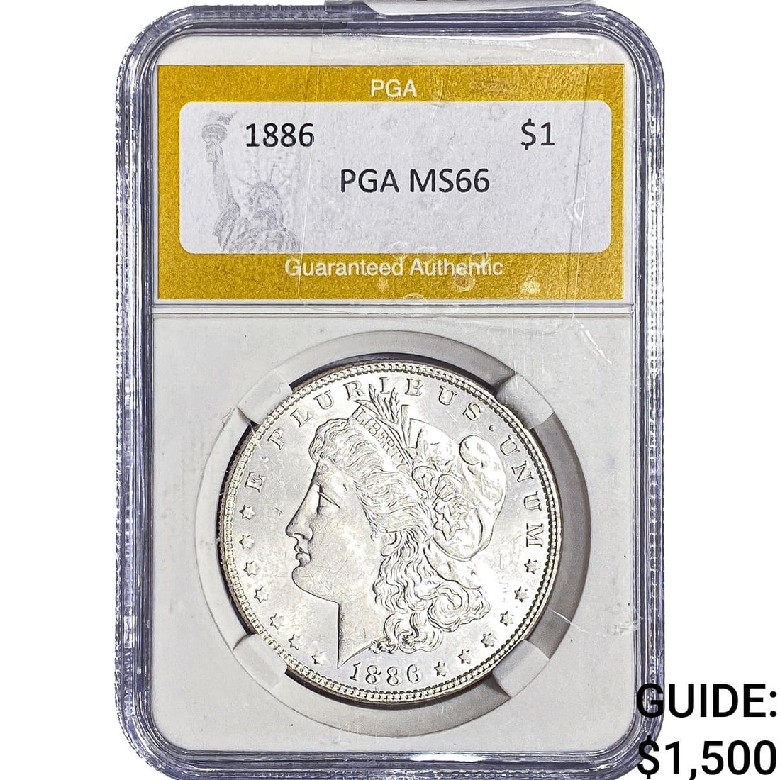 1886 Morgan Silver Dollar PGA MS66: 1886 Morgan Silver Dollar PGA MS66