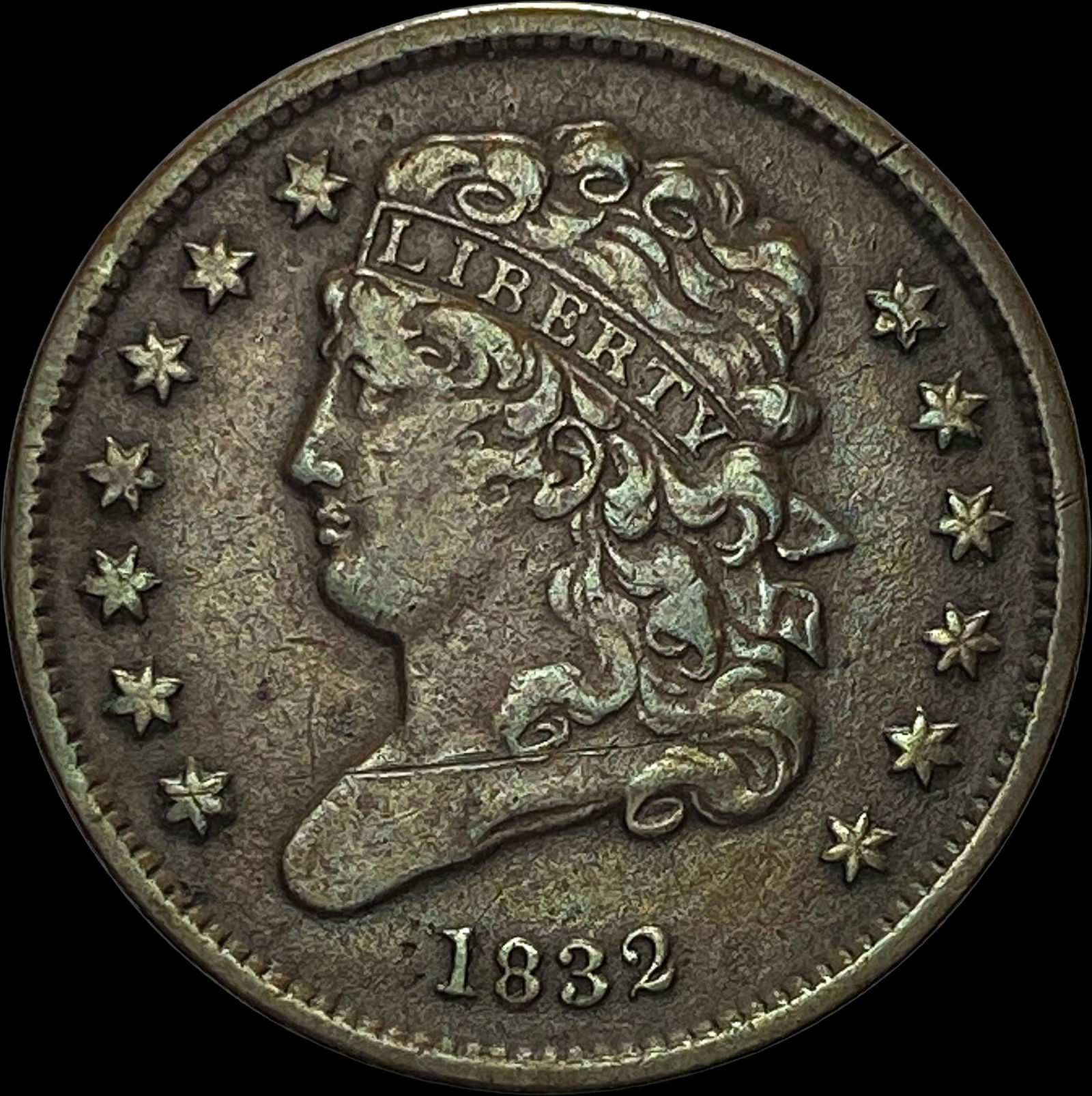 1832 Classic Head Half Cent NEARLY UNCIRCULATED (1 of 2)