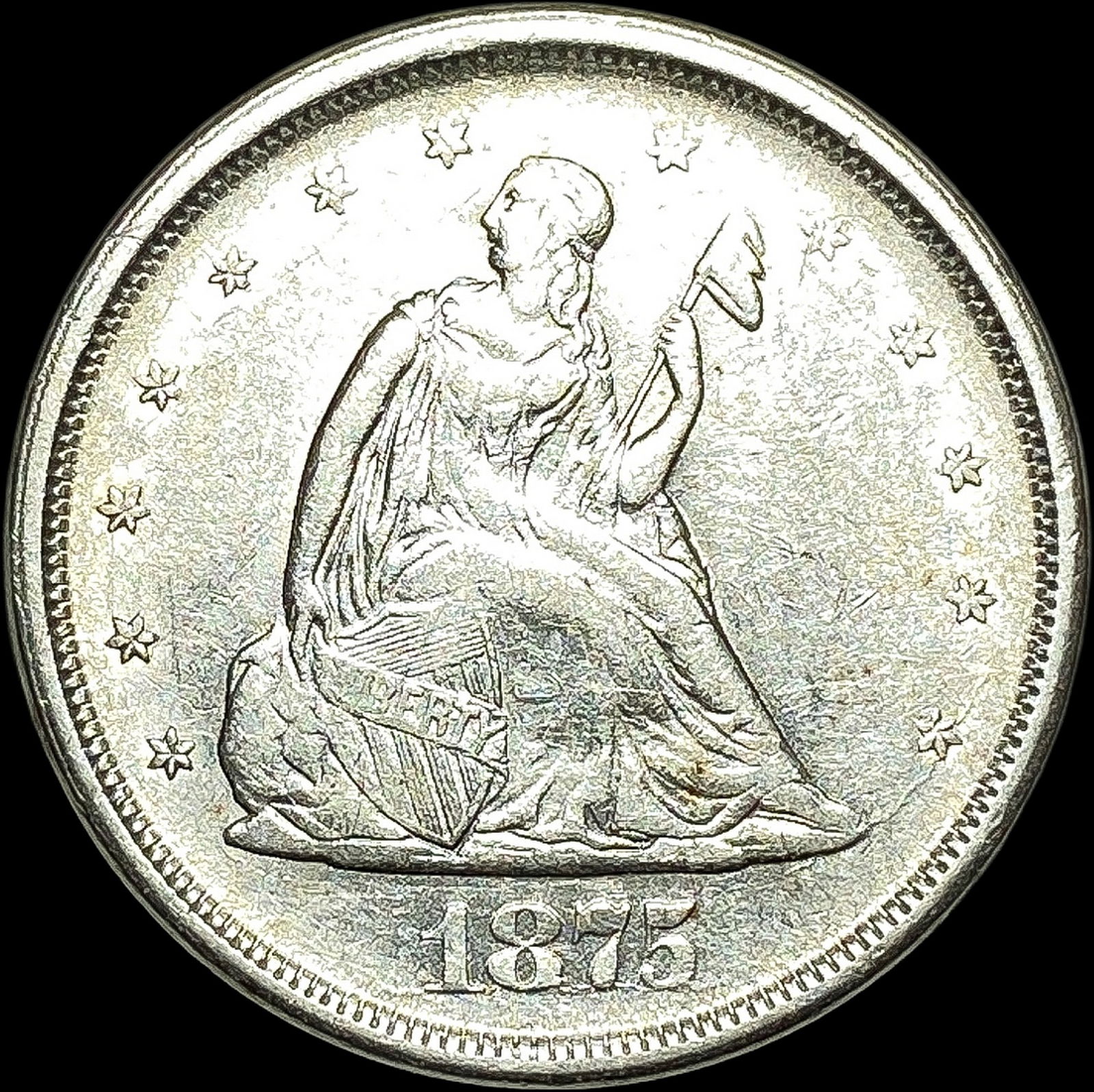 1875-S Silver Twenty Cents CLOSELY UNCIRCULATED (1 of 2)