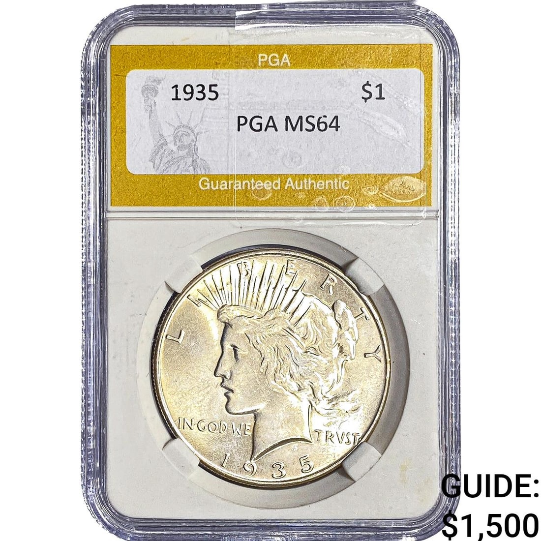 1935 Silver Peace Dollar PGA MS64: 1935 Silver Peace Dollar PGA MS64