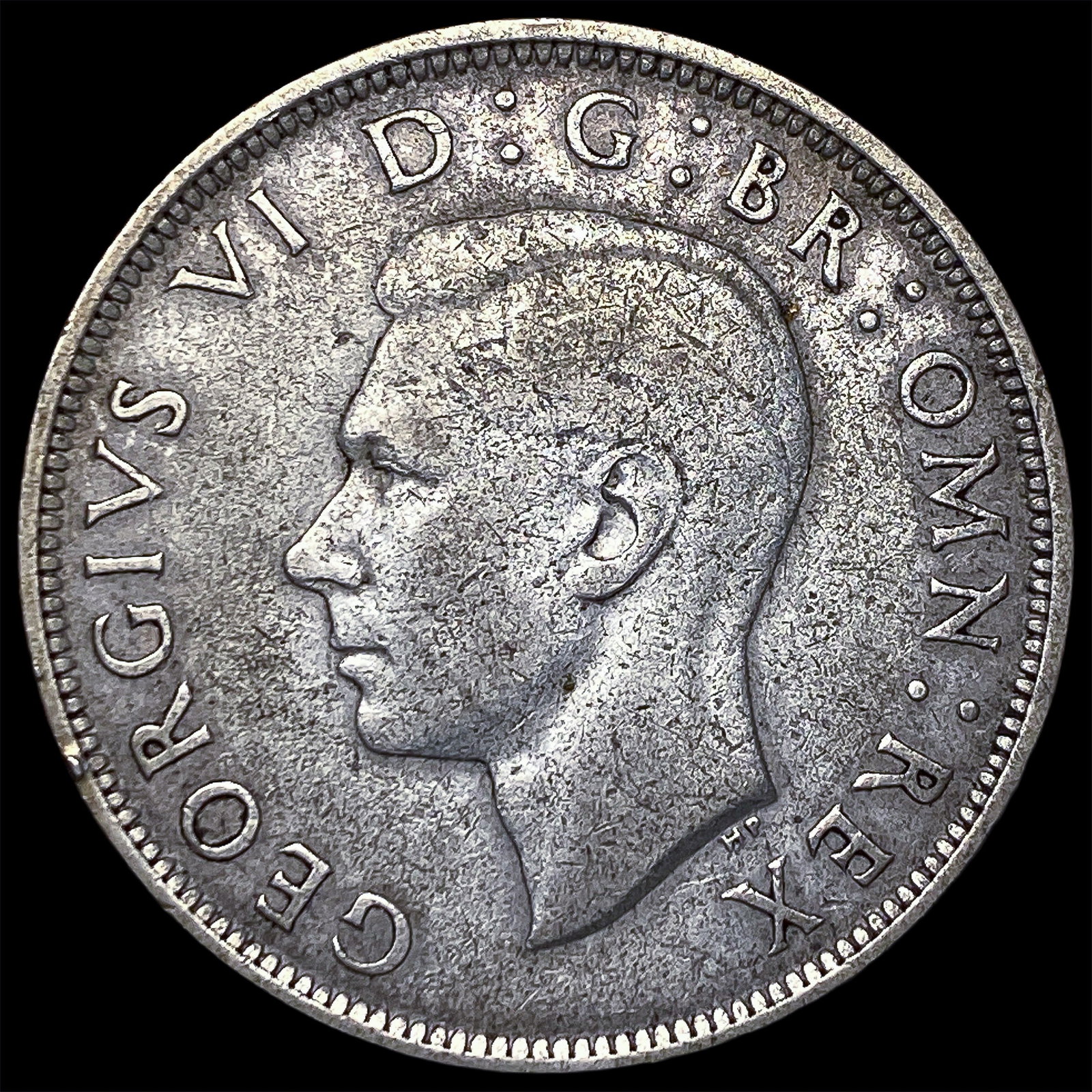 1942 Great Britain Silver 1/2 Crown CLOSELY UNCIRCULATED: 1942 Great Britain Silver 1/2 Crown CLOSELY UNCIRCULATED