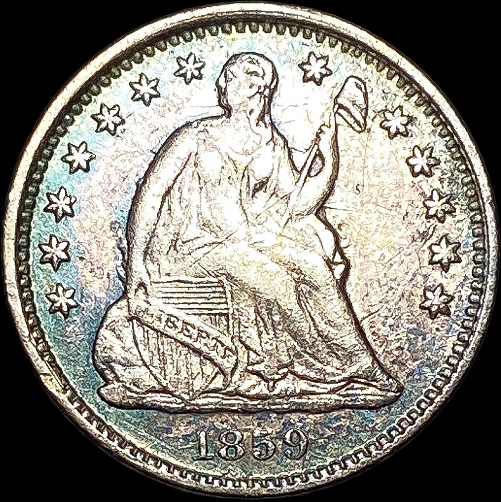 1859-O Silver Half Dime CLOSELY UNCIRCULATED: 1859-O Silver Half Dime CLOSELY UNCIRCULATED