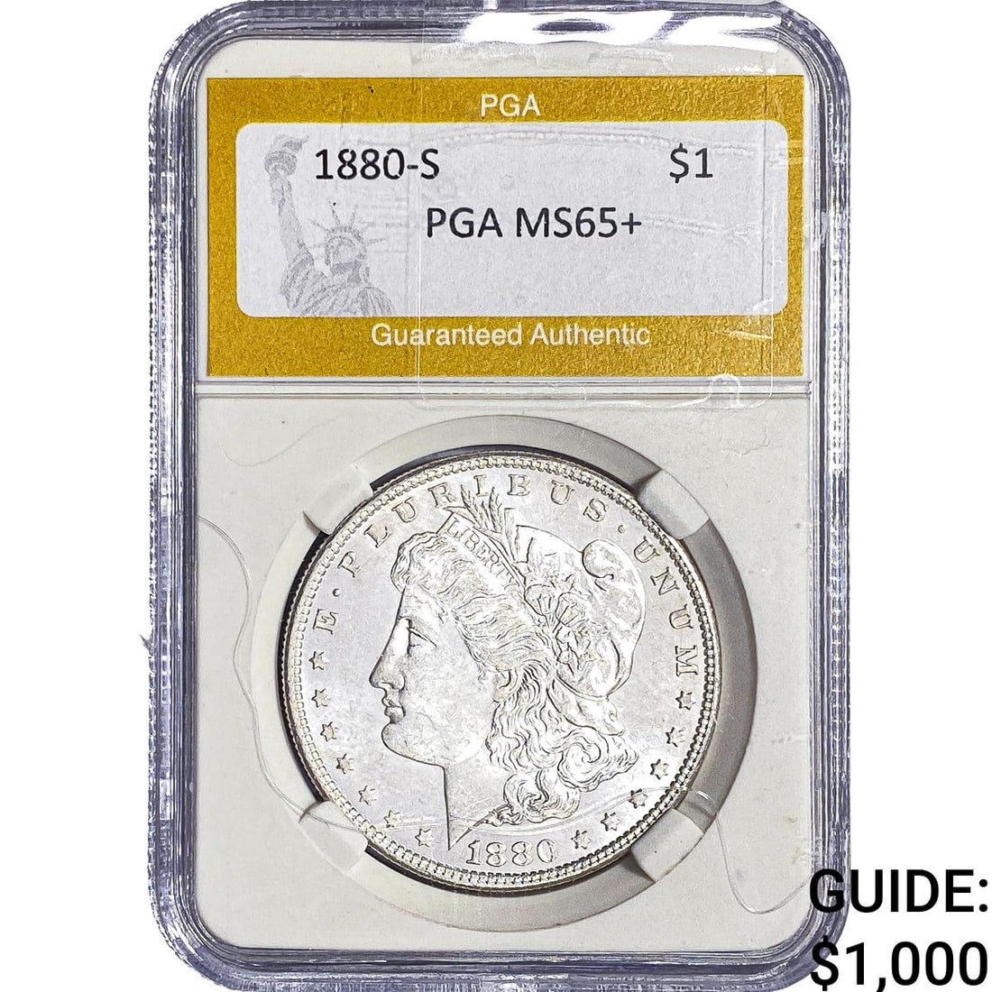 1880-S Morgan Silver Dollar PGA MS65+ (1 of 2)