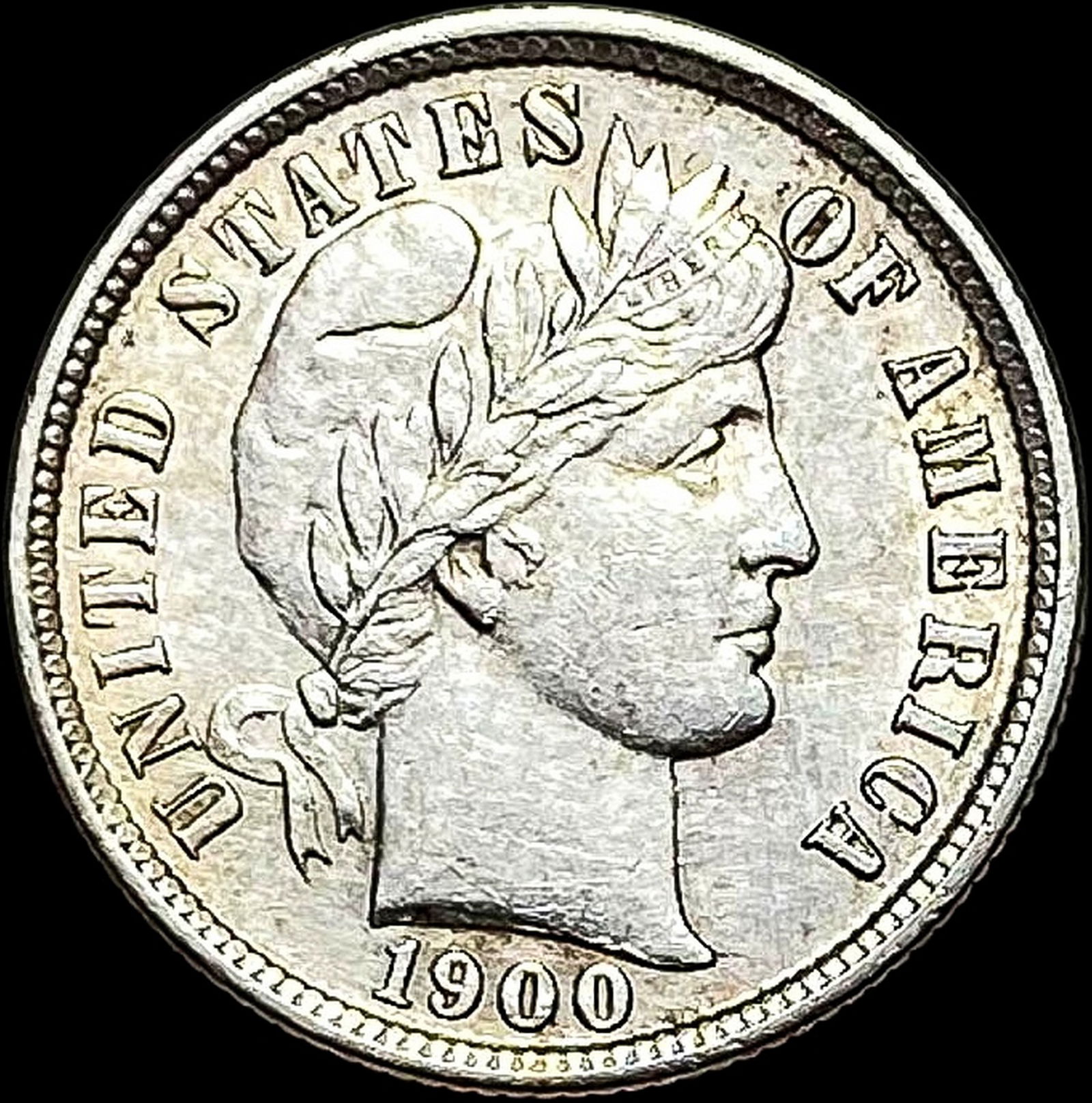 1900-S Silver Barber Dime CLOSELY UNCIRCULATED: 1900-S Silver Barber Dime CLOSELY UNCIRCULATED