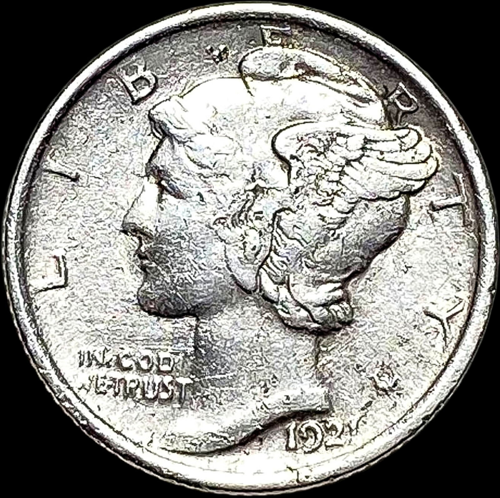 1921 Silver Mercury Dime NEARLY UNCIRCULATED (1 of 2)
