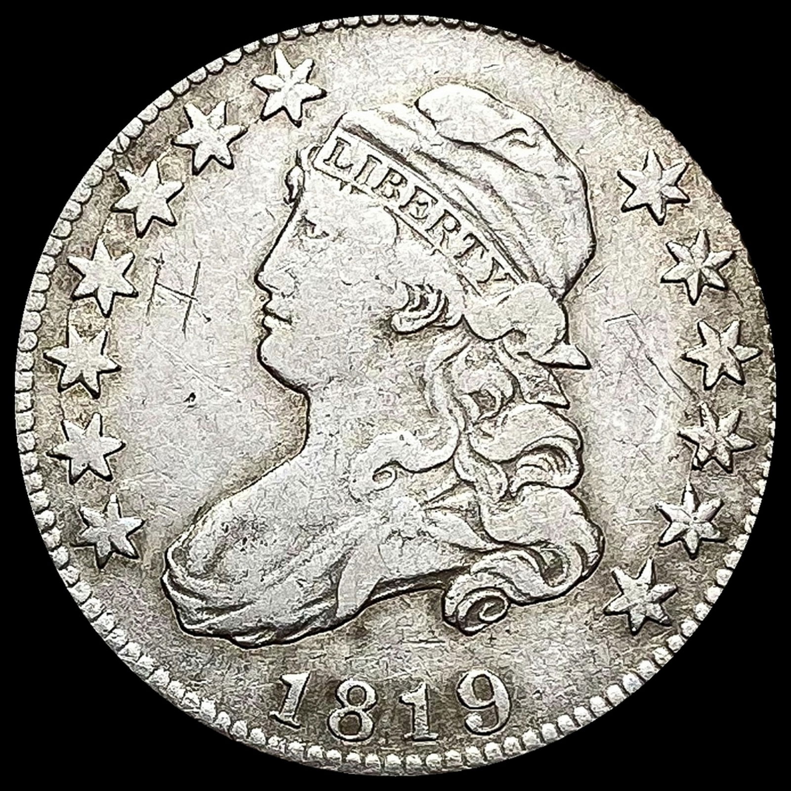 1819 Capped Bust Quarter NEARLY UNCIRCULATED (1 of 2)