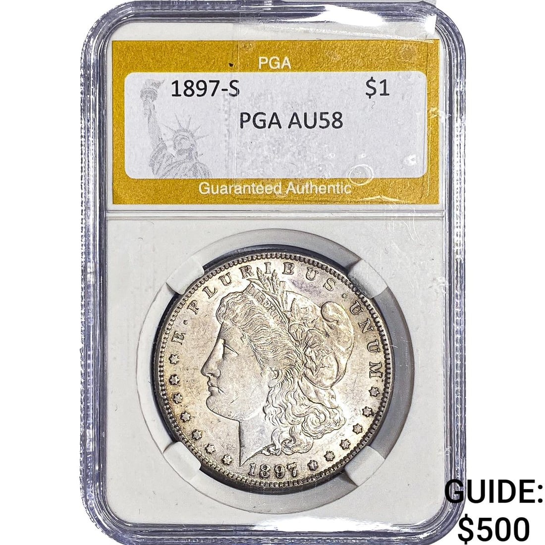 1897-S Morgan Silver Dollar PGA AU58: 1897-S Morgan Silver Dollar PGA AU58