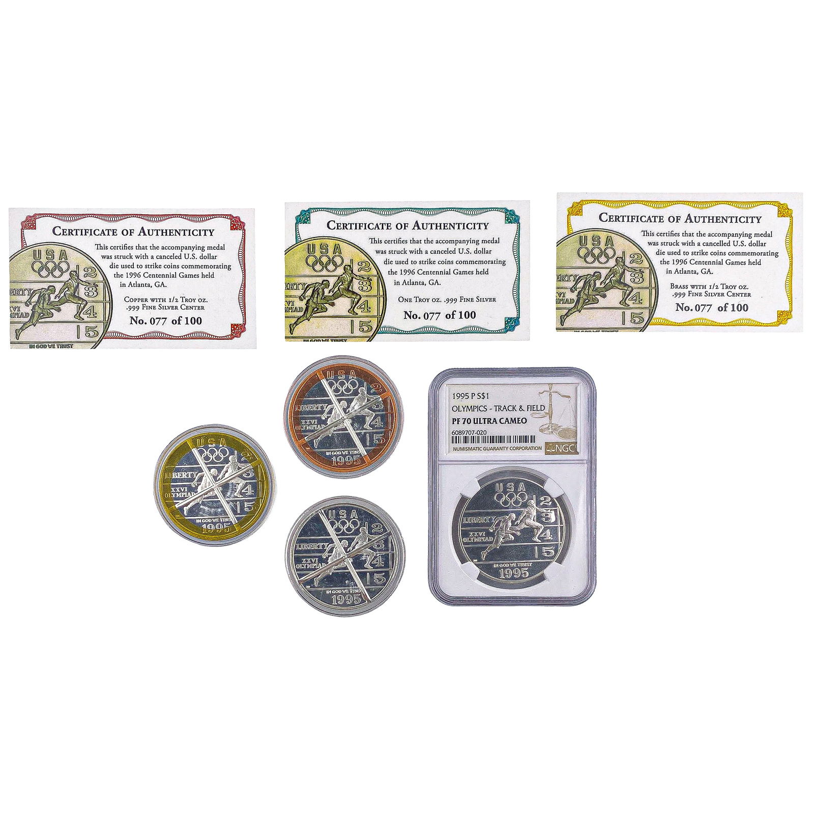 1995 Silver Proof Olympics Coins NGC PF70 Ultra Cameo (1 of 2)