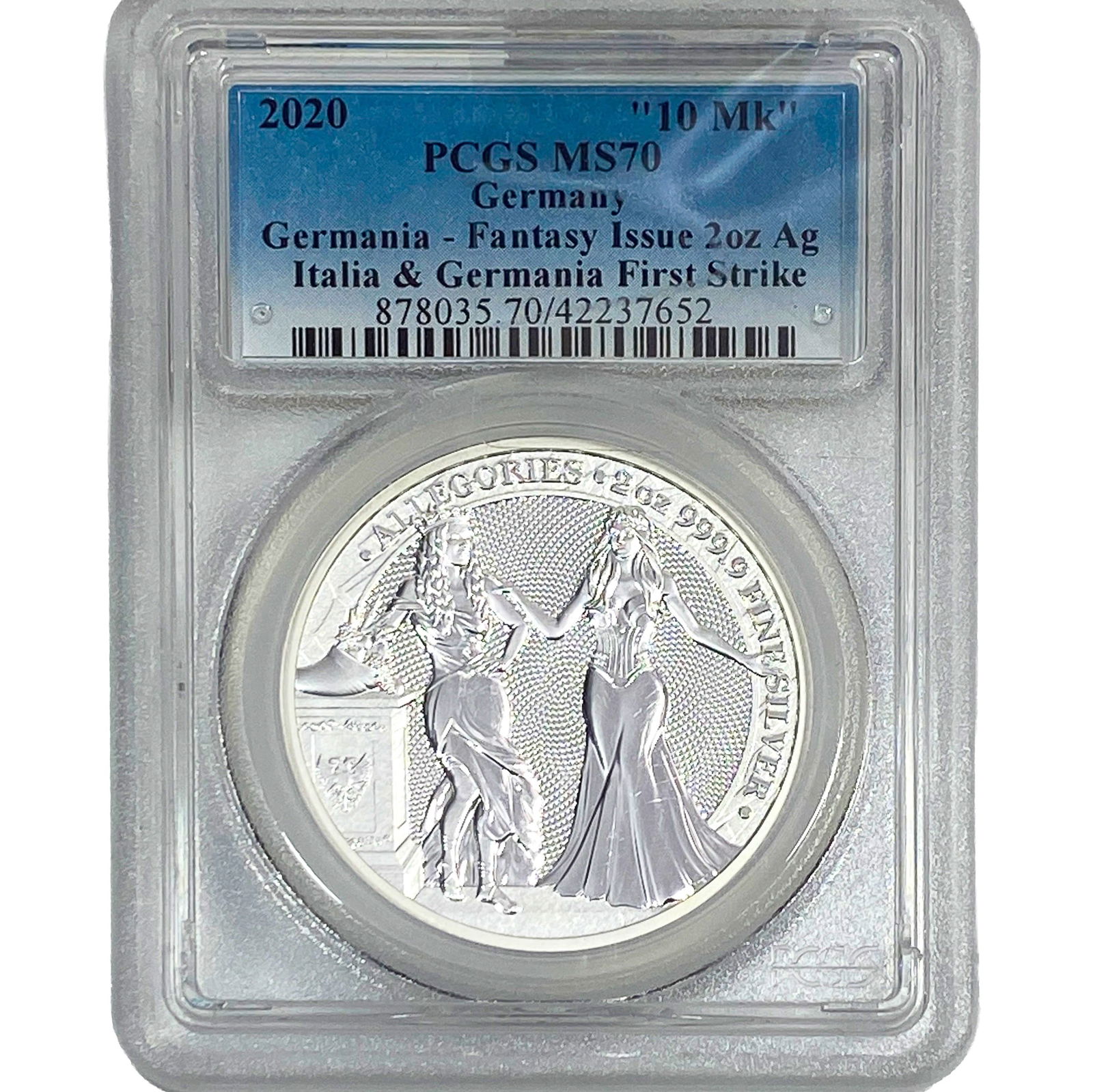 2020 10 mk 2oz Germania Coin PCGS MS70: 2020 10 mk 2oz Germania Coin PCGS MS70