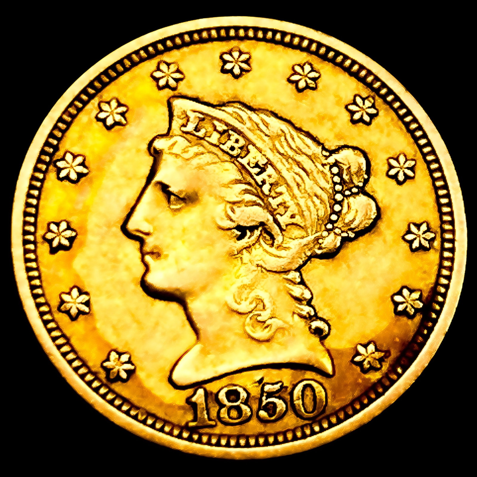 1850 $2.50 Gold Quarter Eagle: 1850 $2.50 Gold Quarter Eagle