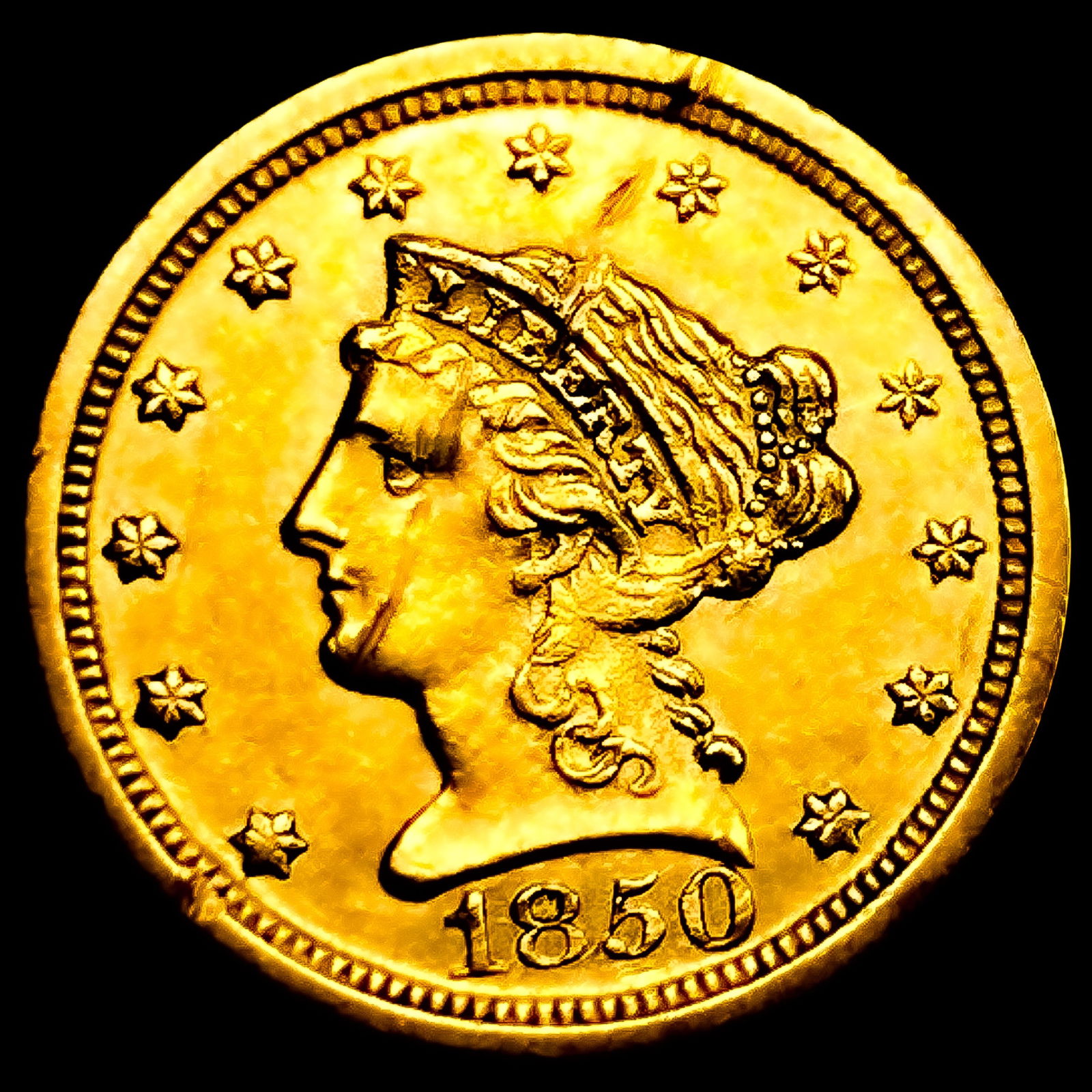 1850-O $2.50 Gold Quarter Eagle (1 of 2)