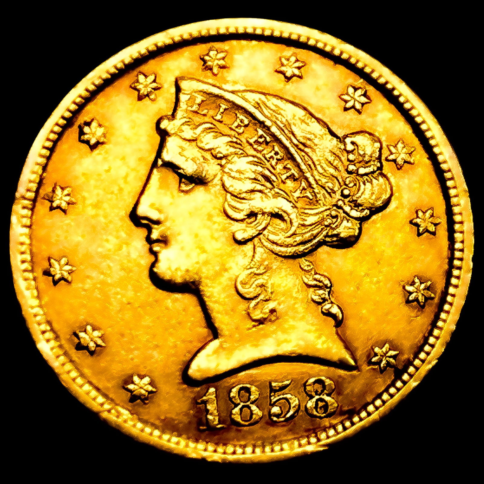 1858-C $5 Gold Half Eagle (1 of 2)