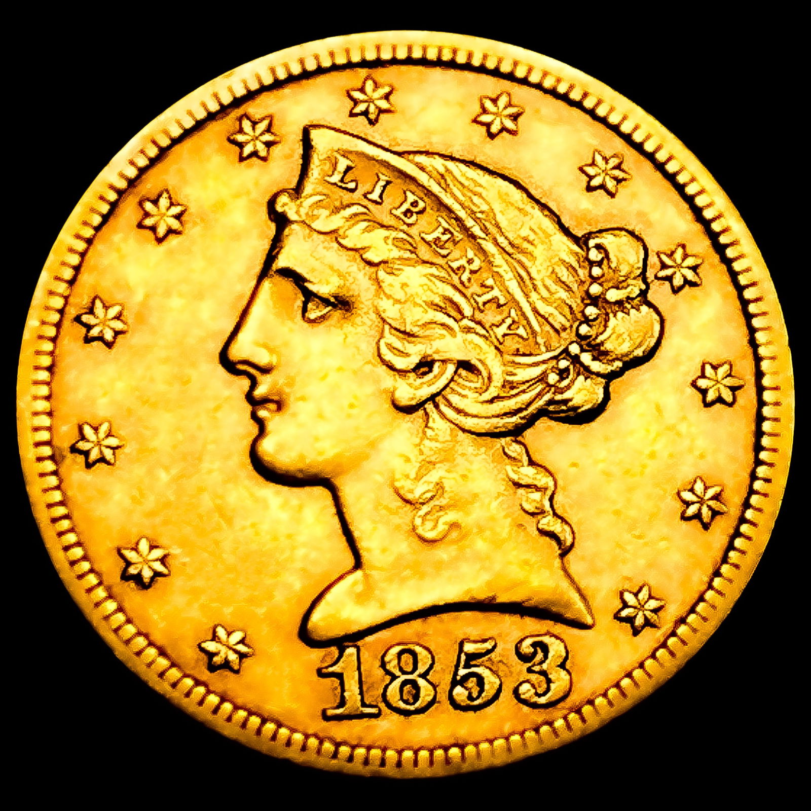 1853 $5 Gold Half Eagle: 1853 $5 Gold Half Eagle