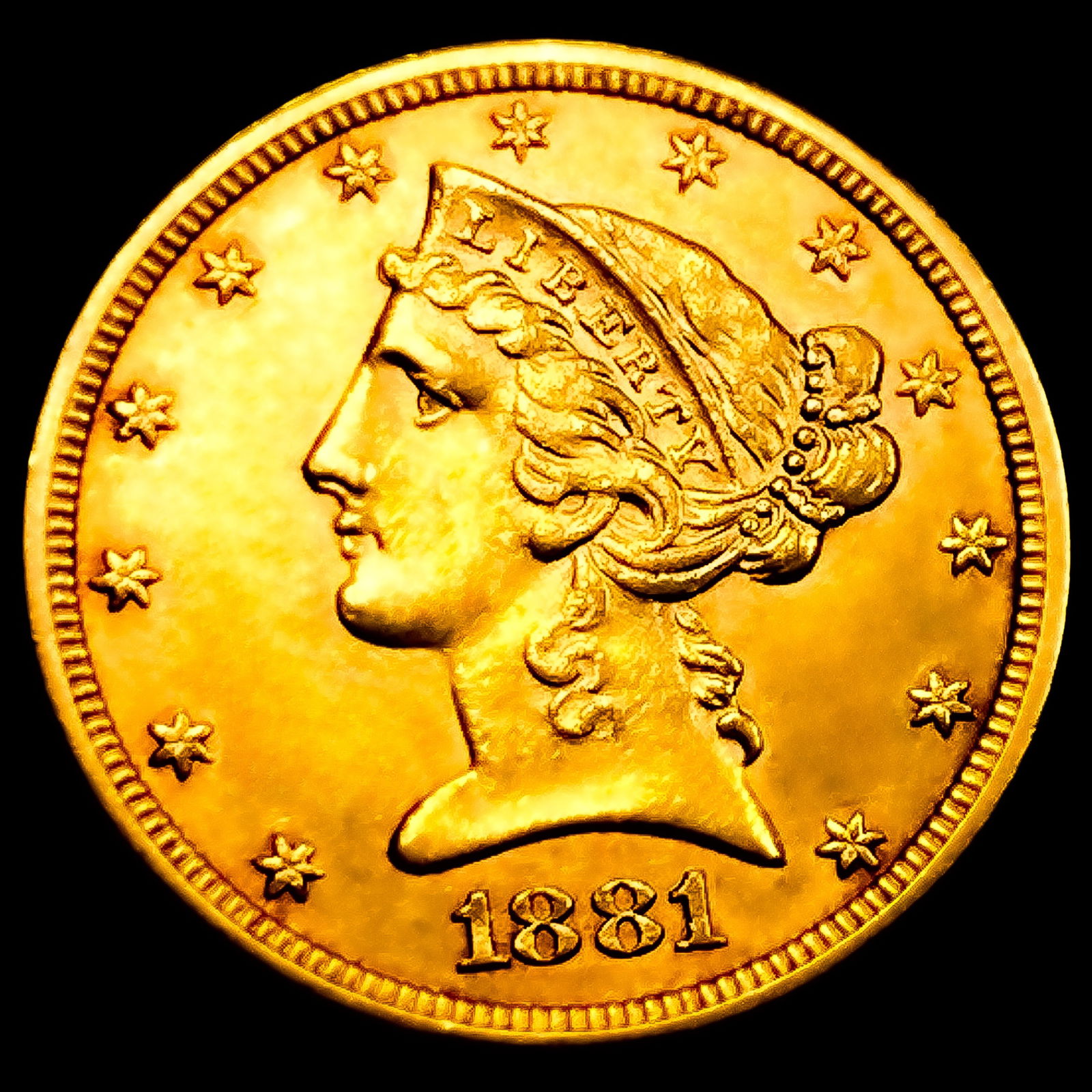 1881 $5 Gold Half Eagle (1 of 2)