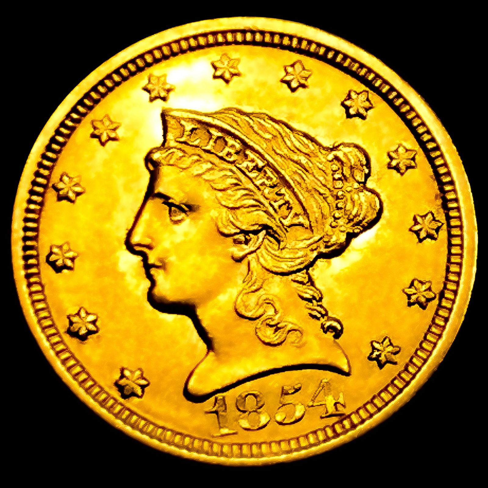 1854-O $2.50 Gold Quarter Eagle (1 of 2)