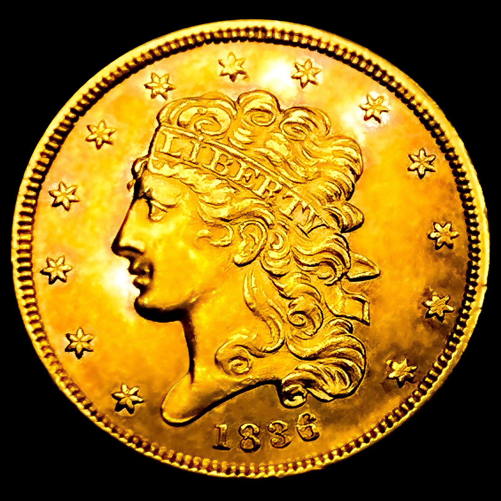 1836 $5 Gold Half Eagle: 1836 $5 Gold Half Eagle