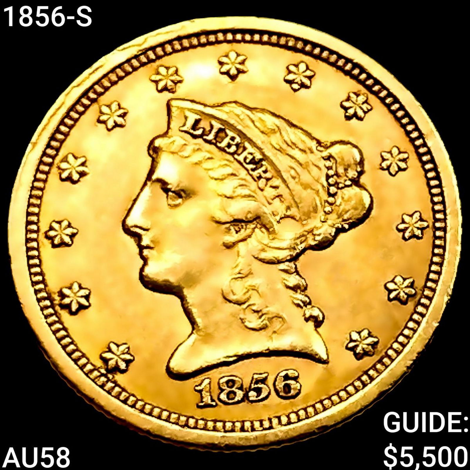 1856-S $2.50 Gold Quarter Eagle CHOICE AU (1 of 2)