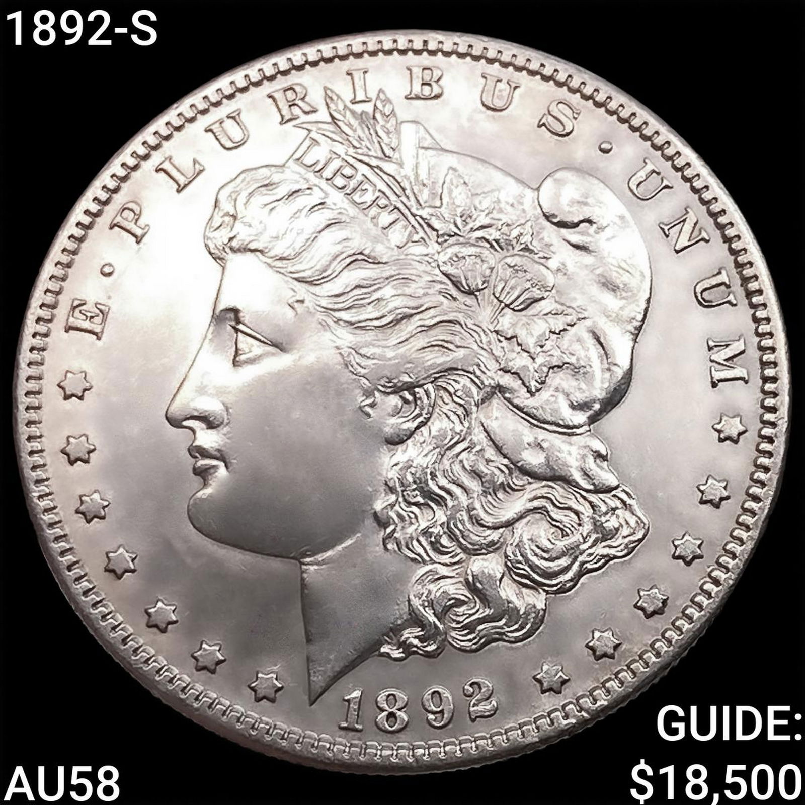 1892-S Morgan Silver Dollar CHOICE AU: 1892-S Morgan Silver Dollar CHOICE AU