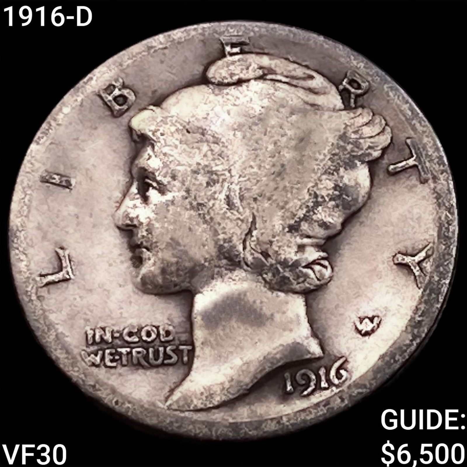 1916-D Mercury Dime LIGHTLY CIRCULATED (1 of 2)