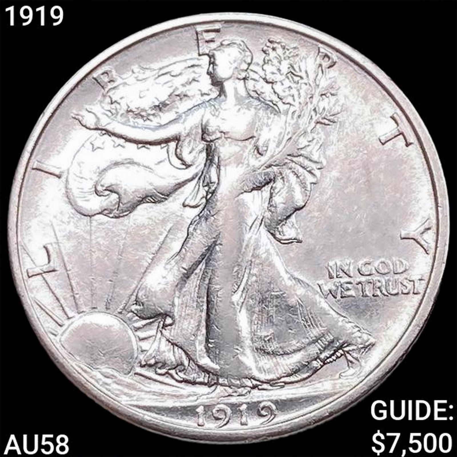 1919-S Walking Liberty Half Dollar CHOICE AU (1 of 2)