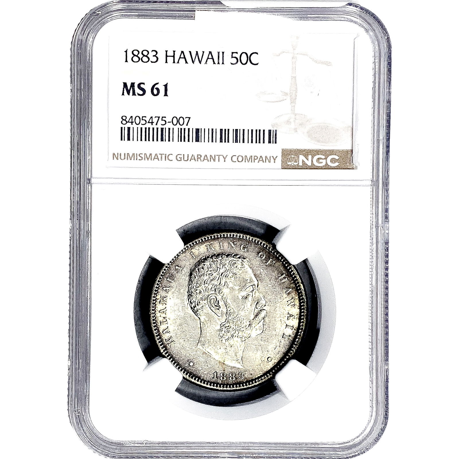 1883 Kingdom of Hawaii Half Dollar NGC MS61: 1883 Kingdom of Hawaii Half Dollar NGC MS61