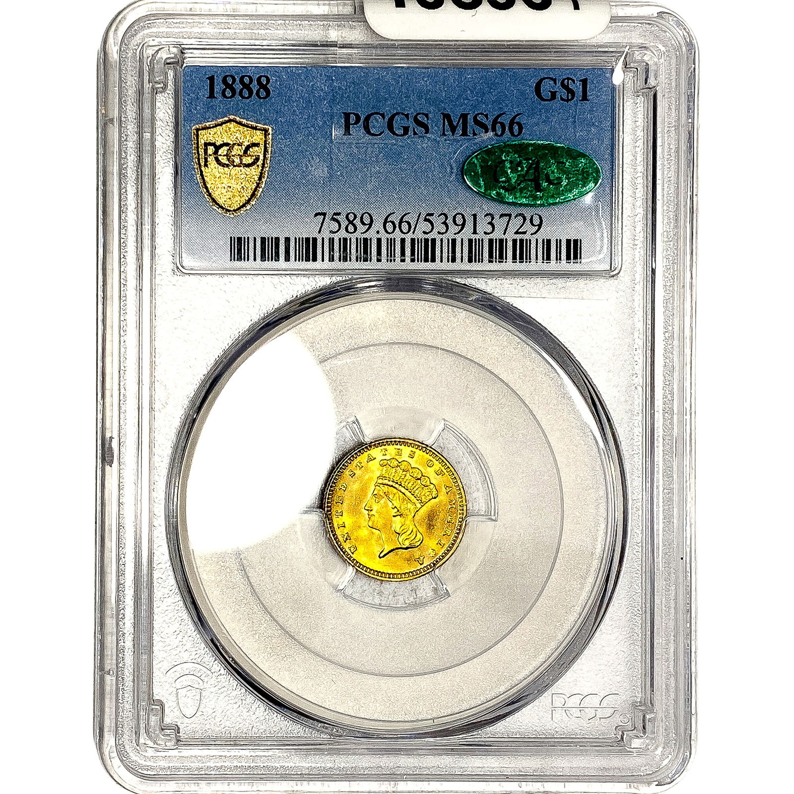 1888 CAC Rare Gold Dollar PCGS MS66: 1888 CAC Rare Gold Dollar PCGS MS66