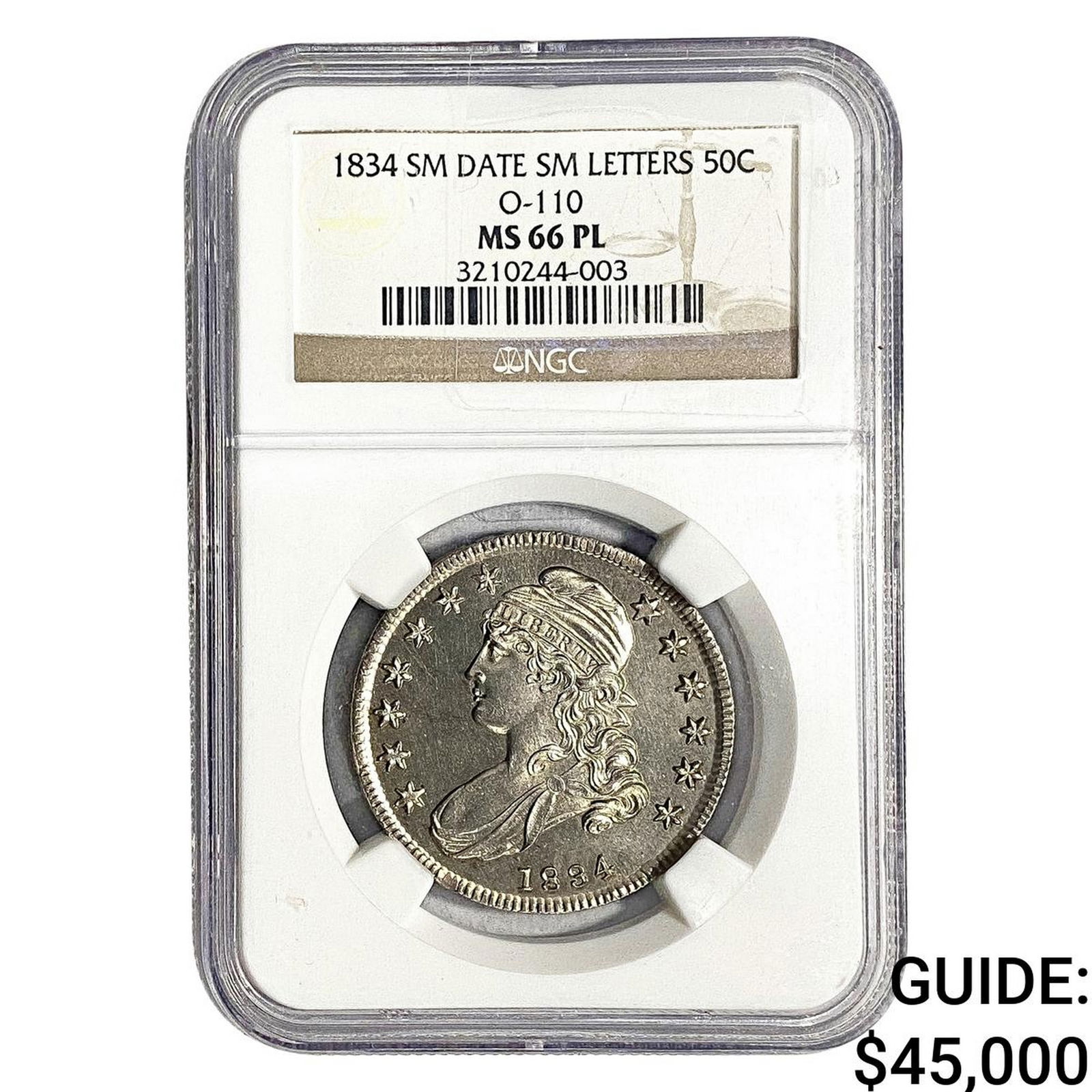 1834 Capped Bust Half Dollar NGC MS66 PL Sm Date (1 of 2)