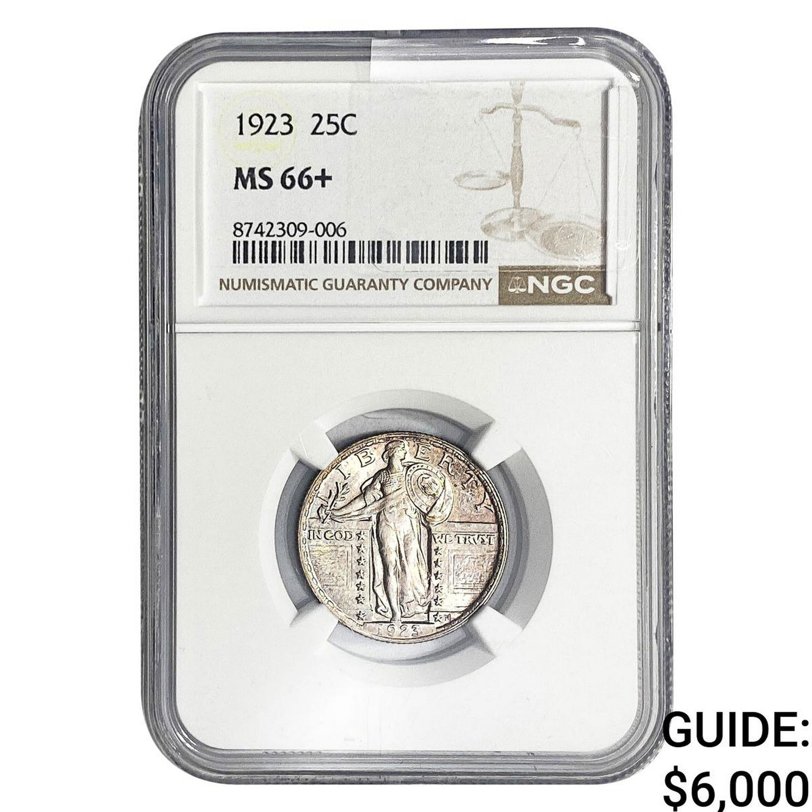 1923 Standing Liberty Quarter NGC MS66+: 1923 Standing Liberty Quarter NGC MS66+