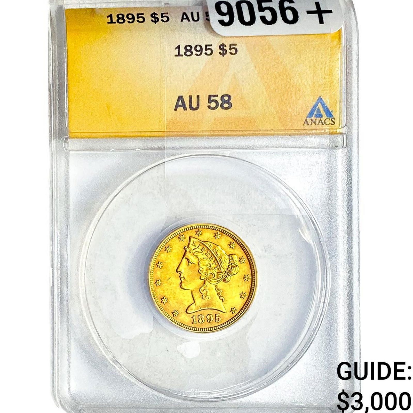 1895 $5 Gold Half Eagle ANACS AU58: 1895 $5 Gold Half Eagle ANACS AU58