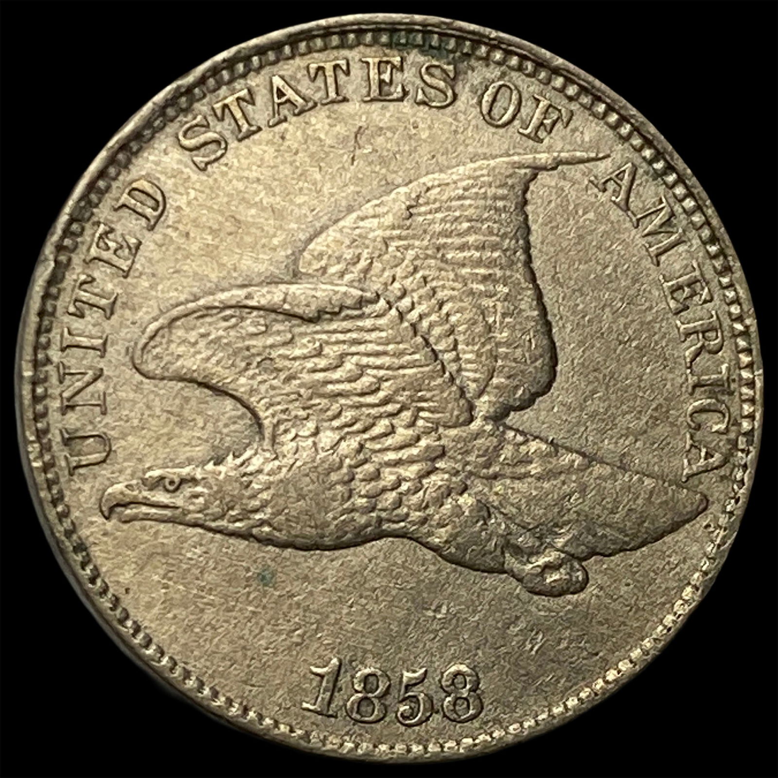 1858 Copper-Nickel Flying Eagle Cent CLOSELY UNCIRCULATED (1 of 2)