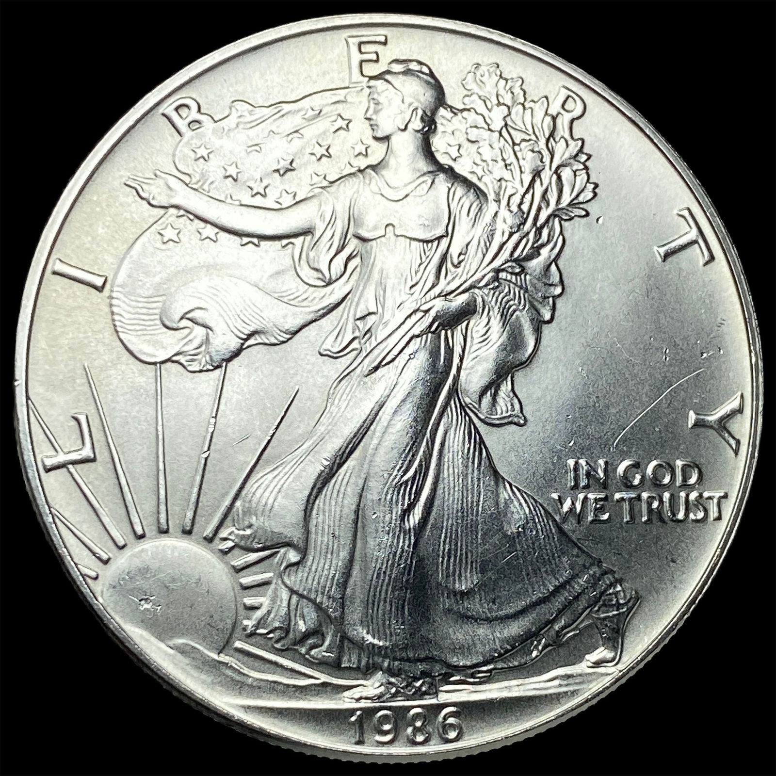 1986 1 oz Silver American Eagle $1 SUPERB GEM BU (1 of 2)