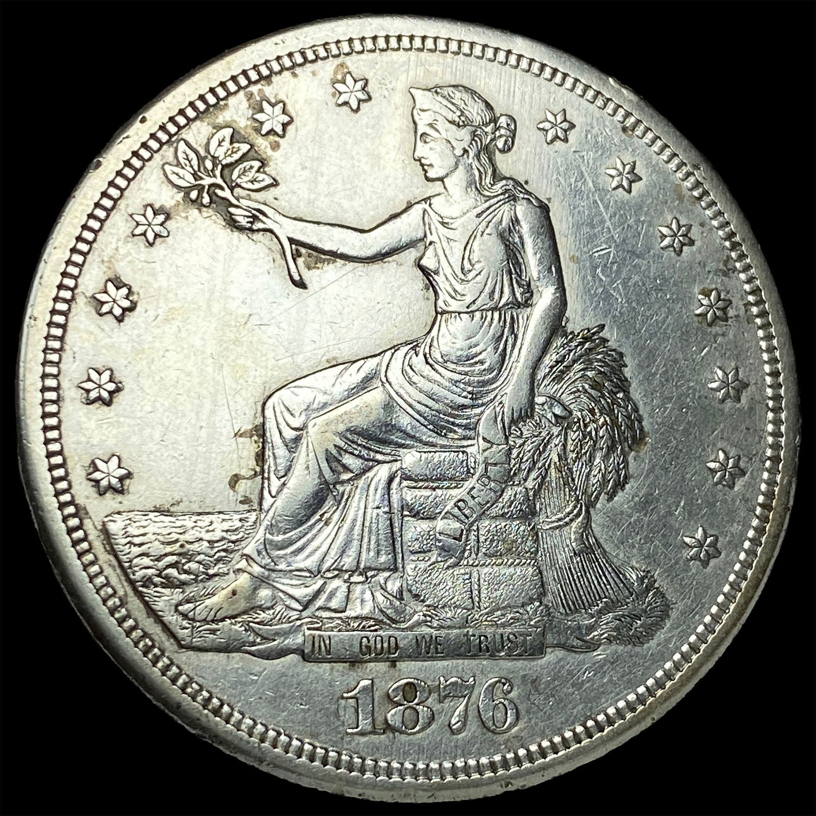 1876-S Silver Trade Dollar CLOSELY UNCIRCULATED: 1876-S Silver Trade Dollar CLOSELY UNCIRCULATED