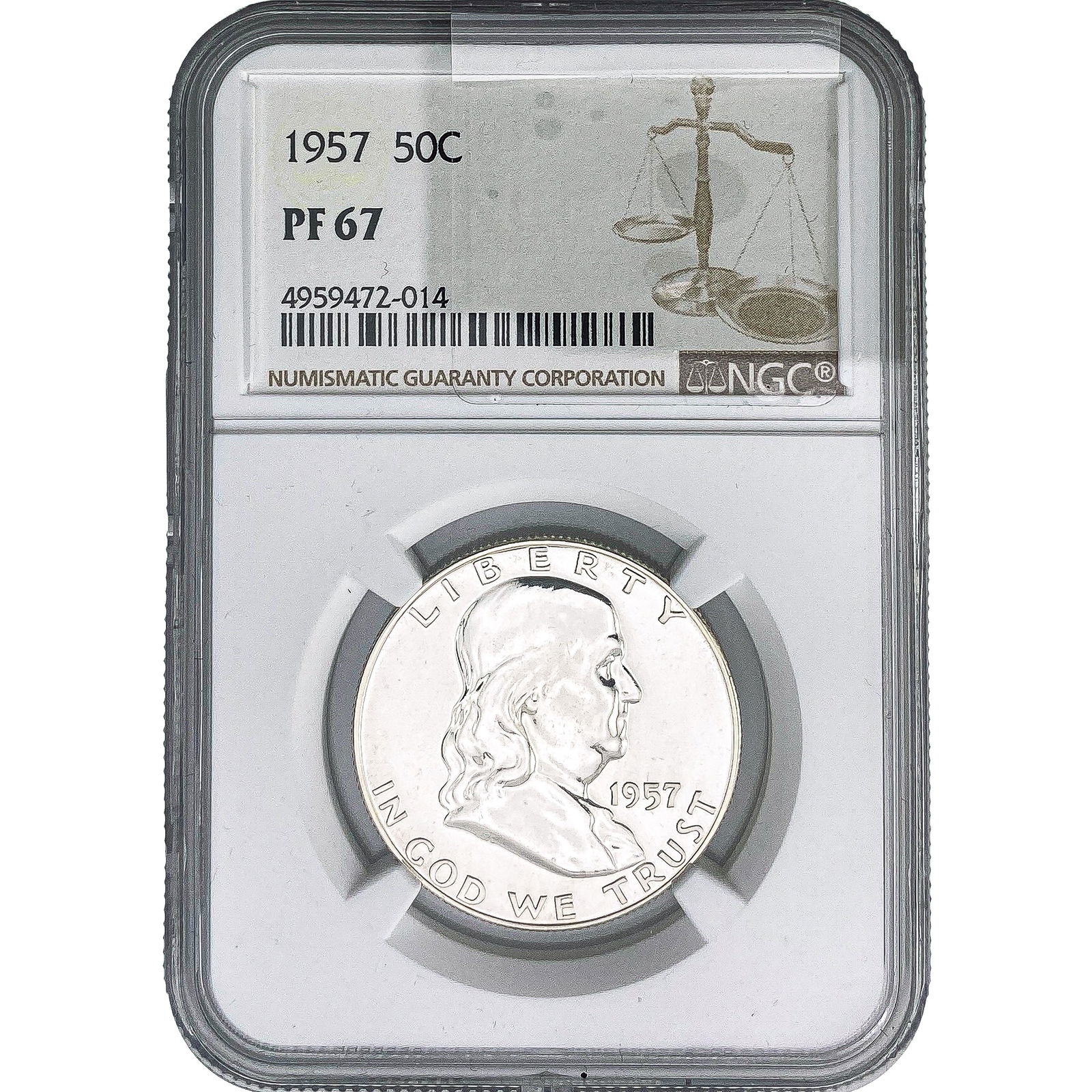 1957 Franklin Half Dollar NGC PF67 (1 of 2)