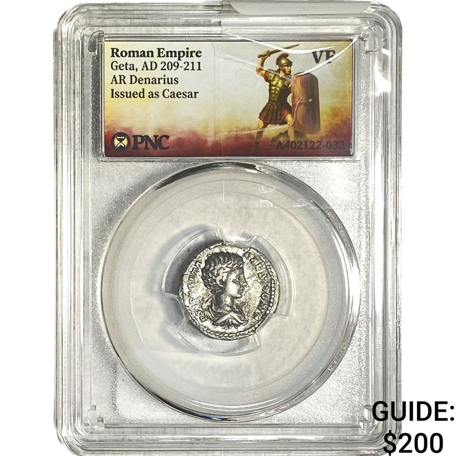 Roman Empire Geta as Caesar 209-11 AD Silver Denarius PNC VFFALSE FALSE: Roman Empire Geta as Caesar 209-11 AD Silver Denarius PNC VFFALSE FALSE