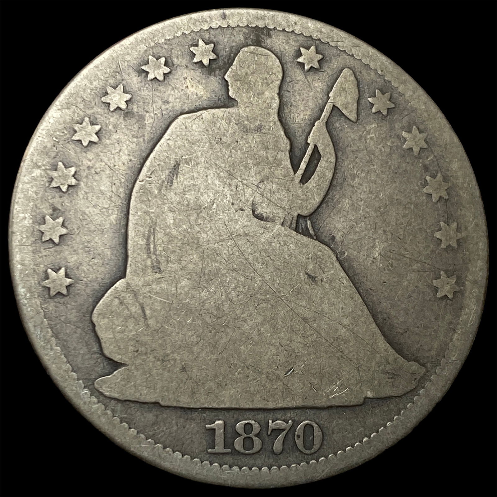 1870-S Silver Half Dollar NICELY CIRCULATED (1 of 2)