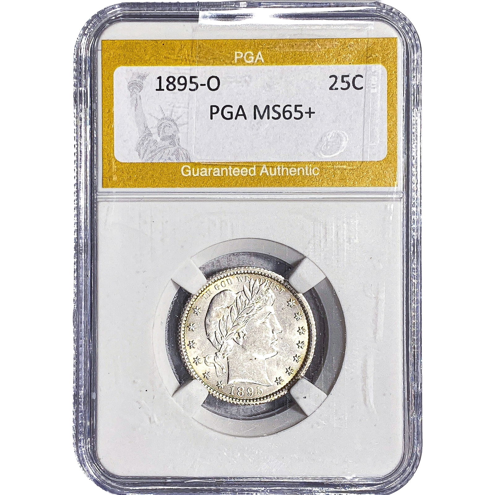 1895-O Washington Silver Quarter PGA MS65+: 1895-O Washington Silver Quarter PGA MS65+