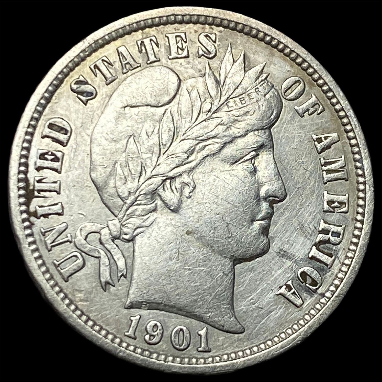 1901-O Silver Barber Dime CLOSELY UNCIRCULATED (1 of 2)