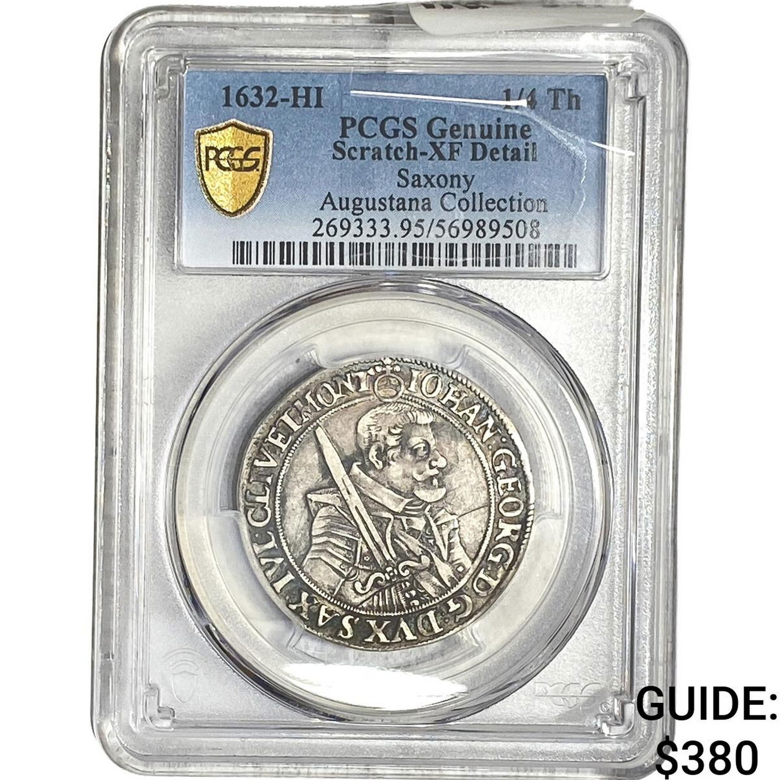 1632 Saxony Silver 1/4th Thaler PCGS GenuineDetails FALSE (1 of 2)