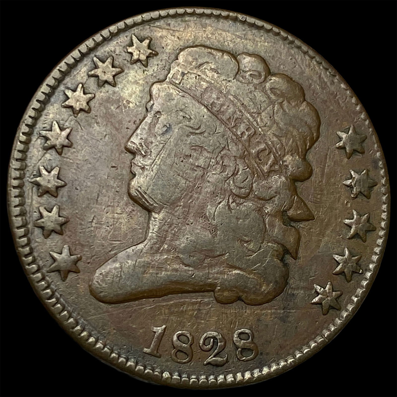 1828 Copper Half Cent LIGHTLY CIRCULATED (1 of 2)