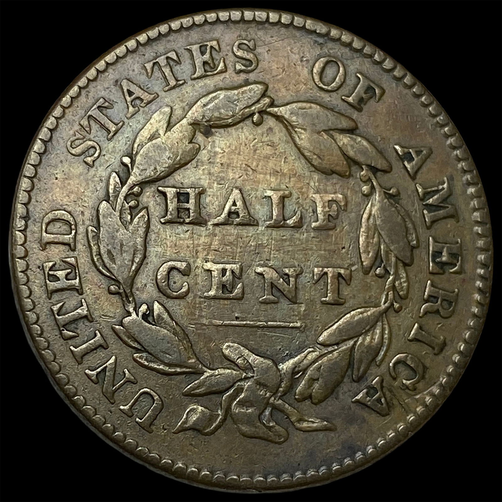 1828 Copper Half Cent LIGHTLY CIRCULATED - 2
