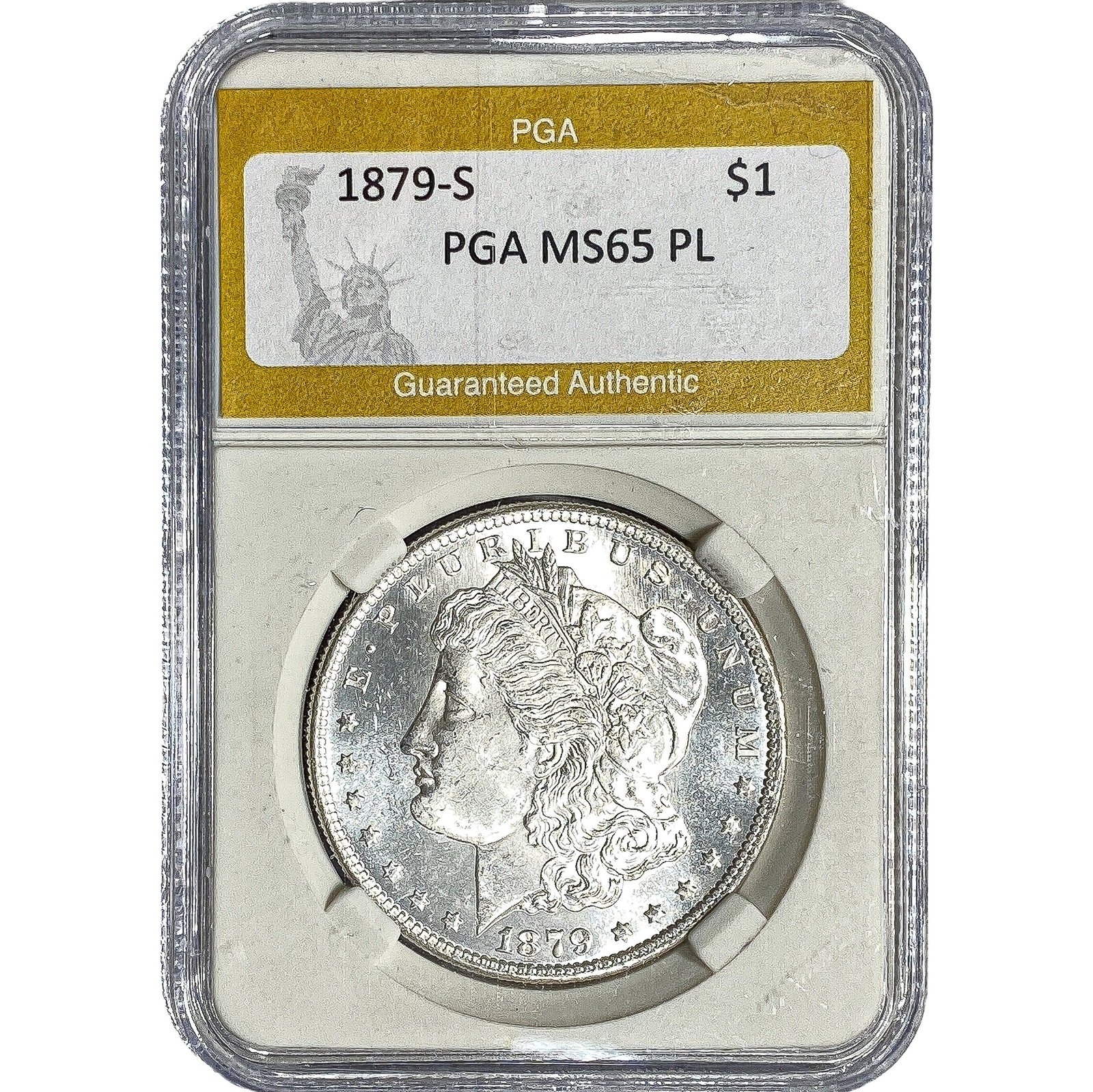 1879-S Morgan Silver Dollar PGA MS65 PL (1 of 2)
