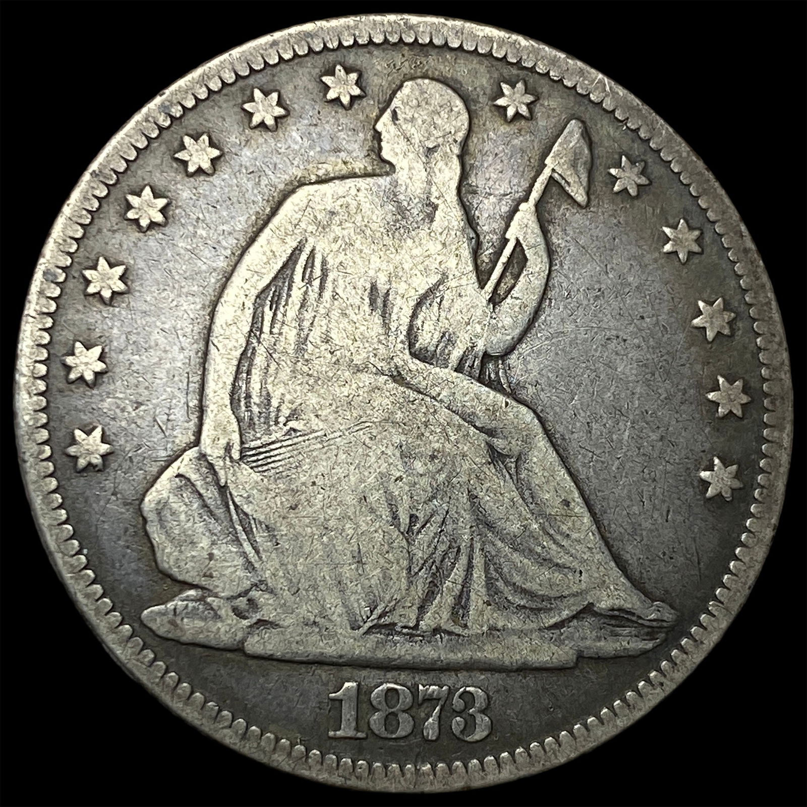 1873 Seated Liberty Half Dollar LIGHTLY CIRCULATED (1 of 2)