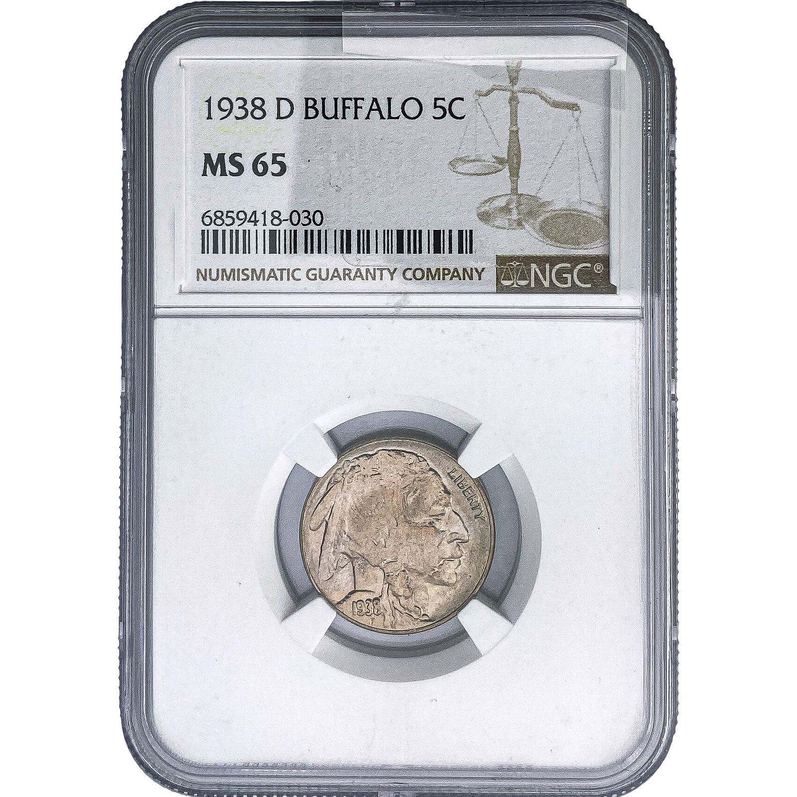 1398-D Buffalo Nickel NGC MS65 (1 of 2)