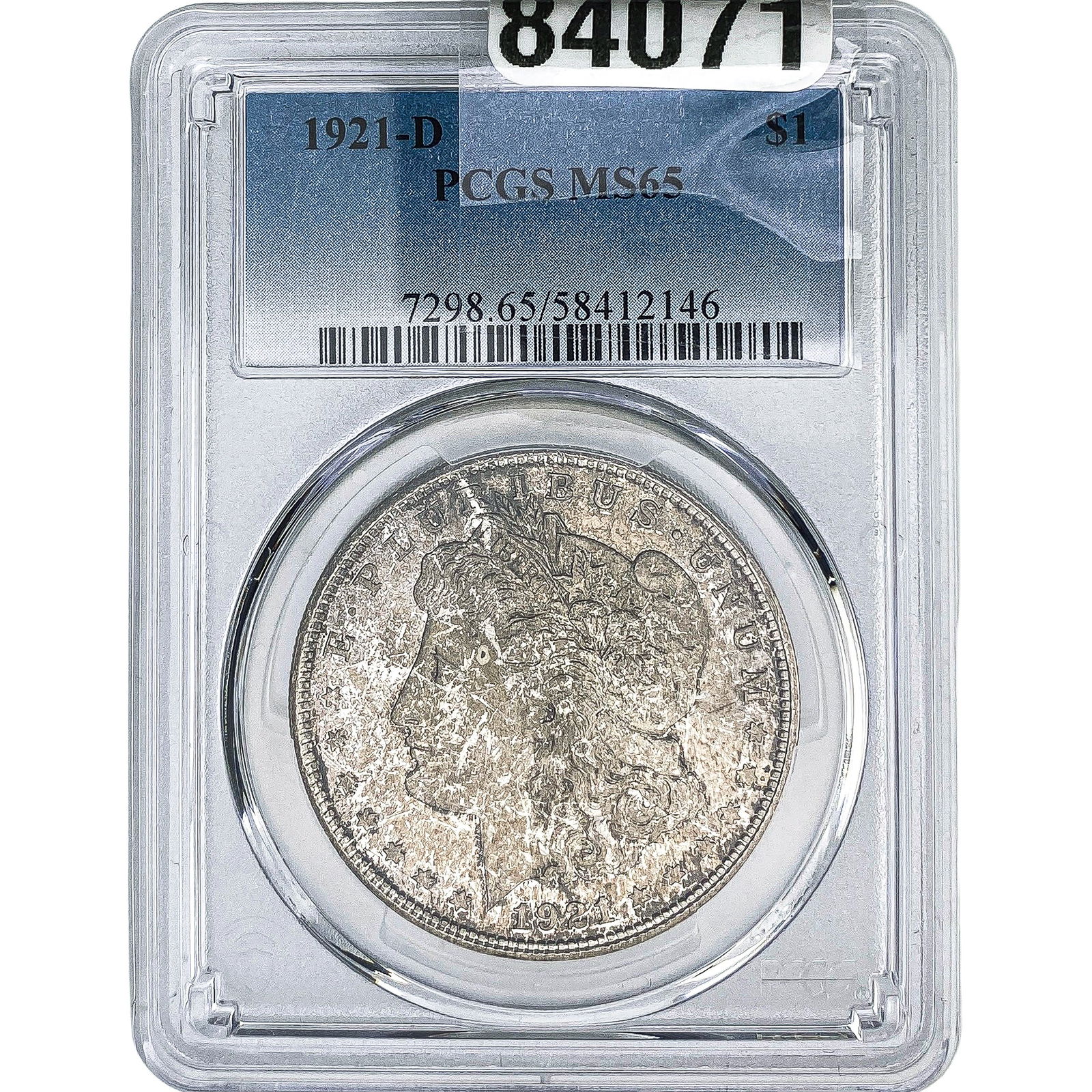 1921-D Morgan Silver Dollar PCGS MS65: 1921-D Morgan Silver Dollar PCGS MS65