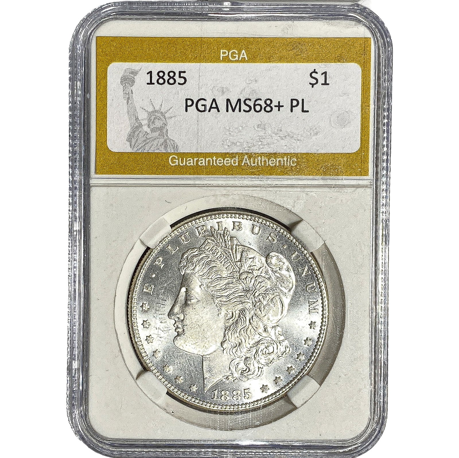 1885 Morgan Silver Dollar PGA MS68+ PL: 1885 Morgan Silver Dollar PGA MS68+ PL