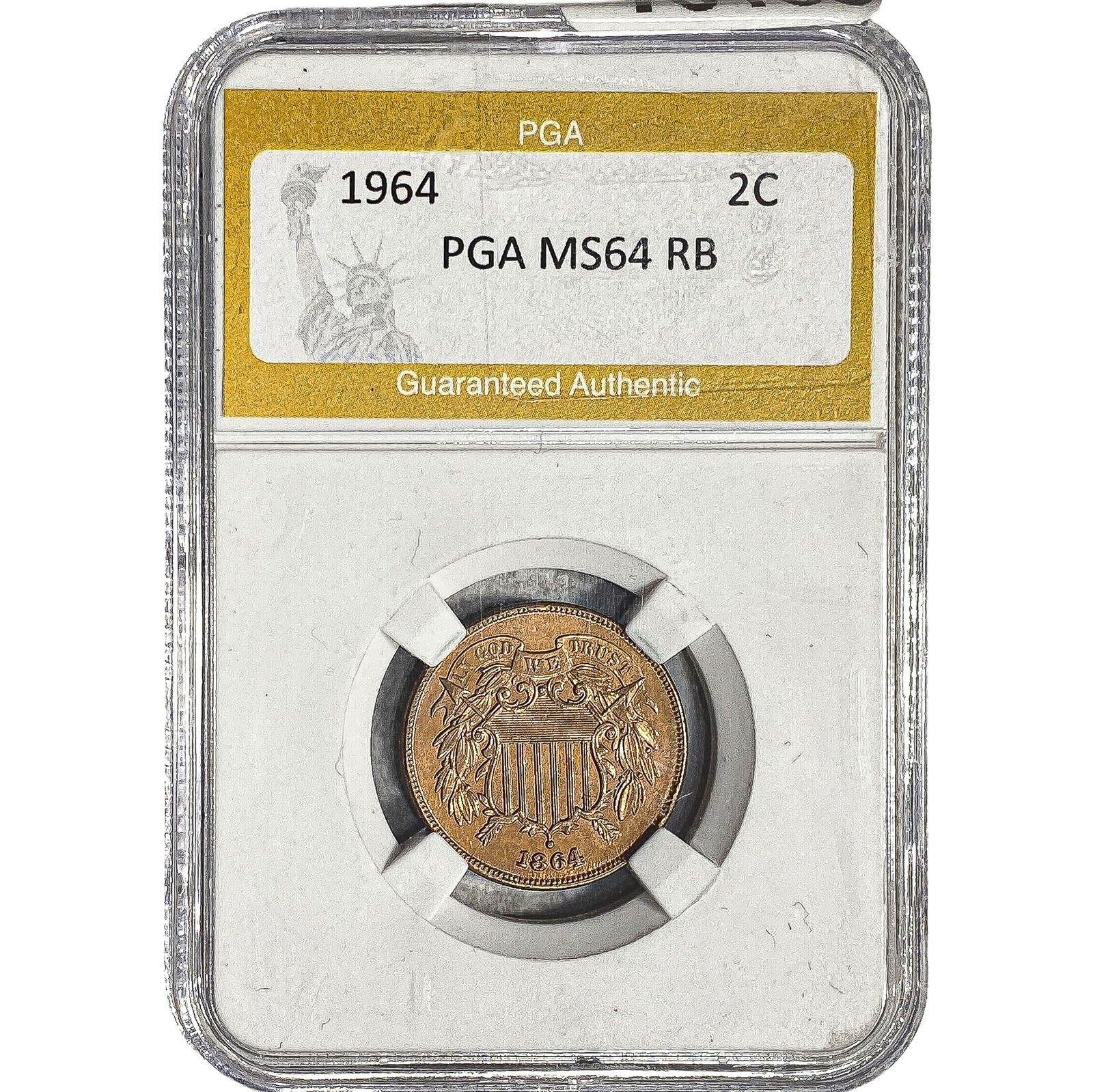 1964 Two Cent Piece PGA MS64 RB: 1964 Two Cent Piece PGA MS64 RB