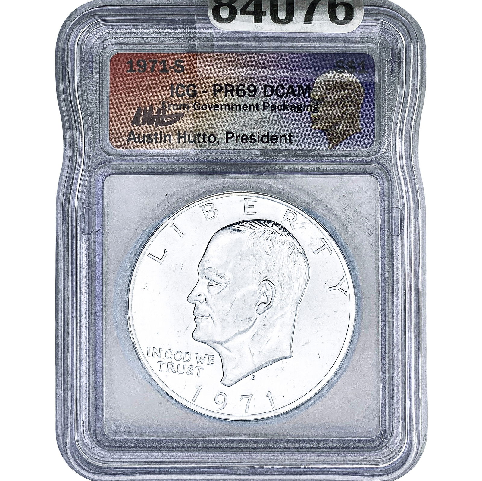 1971-S Eisenhower Dollar ICG PR69 DCAM: 1971-S Eisenhower Dollar ICG PR69 DCAM